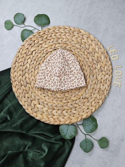 Kindermütze mit Leopardenmotiv einzeln oder im Set mit Halstuch