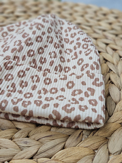 Kindermütze mit Leopardenmotiv einzeln oder im Set mit Halstuch