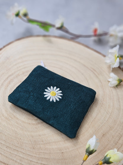 Mini Portemonnaie mit Gänseblümchenstickerei