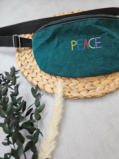 Handgemachte Bauchtasche Peace, in Leipzig produziert und designt
