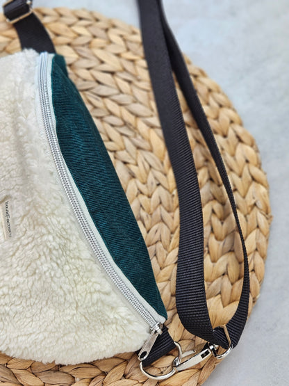 Bauchtasche Reißverschluss Metall