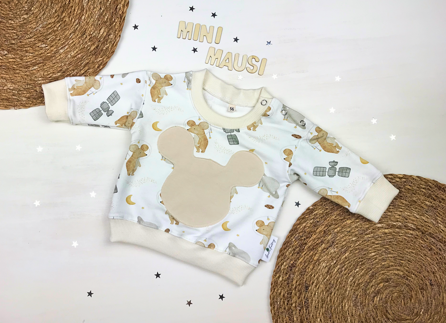 Kinderpullover Maus im Weltall