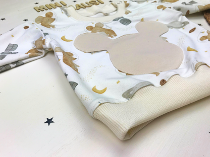 Kinderpullover Maus im Weltall