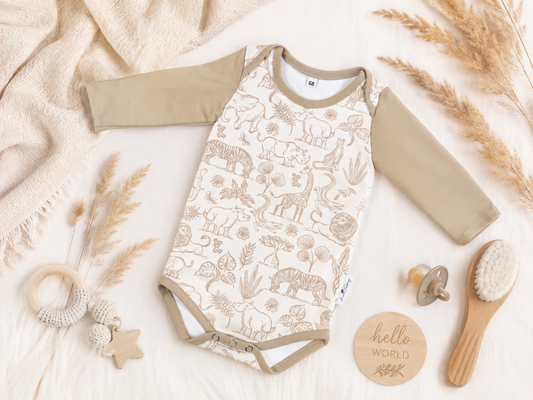 Babybody mit Safarimotiv